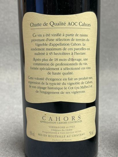 2 bouteilles: 
-CAHORS, Le Cèdre, Verhaeghe,...