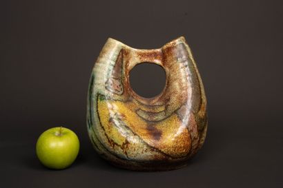 ACCOLAY. 
Vase à double col en céramique...