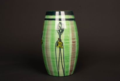 ACCOLAY. 
Vase en céramique émaillée à décor...
