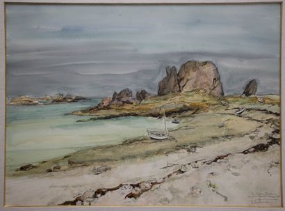 Louis VUILLERMOZ (1923-2016) 
Marine
Aquarelle...
