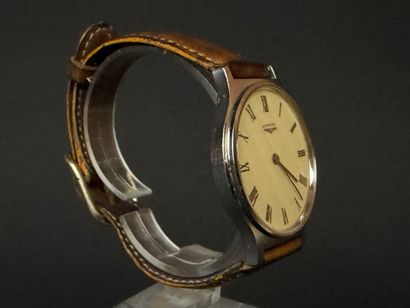 LONGINES Montre d'homme en acier, bracelet...