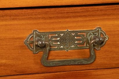 Fruitwood sideboard with four shelves and...