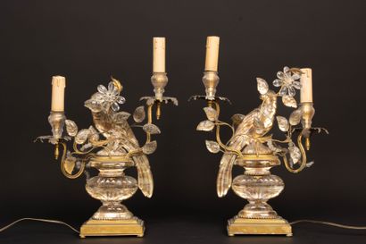 Maison BAGUES attributed to.
Pair of brass...