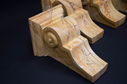 Suite of four sconces in stucco with an imitation...