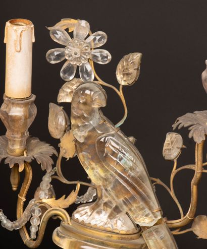 Maison BAGUES attributed to.
Pair of brass...