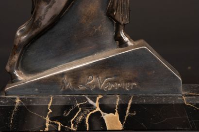LE VERRIER - 
Pair of bookends decorated...
