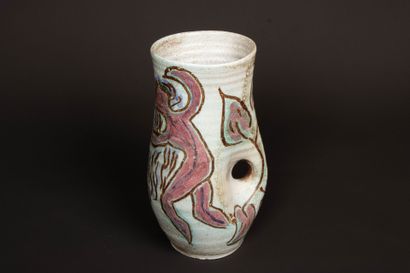 ACCOLAY. 
Vase en céramique émaillée à décor...