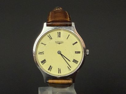 LONGINES Montre d'homme en acier, bracelet...