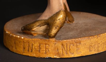 Pair of terracotta and fabric fashion statuettes.
1930's
H....