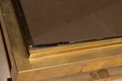 Table basse rectangulaire en bronze et plateau...