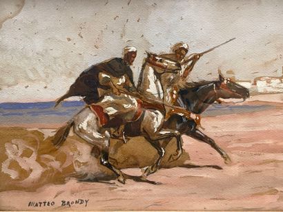 Matteo BRONDY (1866-1944)
Arab riders
Gouache...