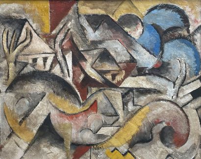 Robert MARC (1943-1993) 
Cubist landscape.
Oil...