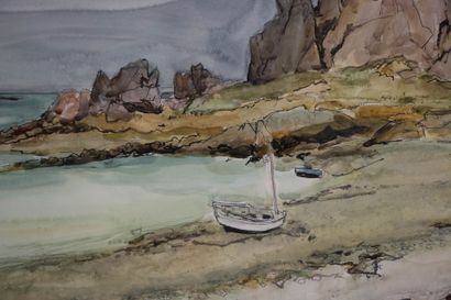 Louis VUILLERMOZ (1923-2016) 
Marine
Aquarelle...