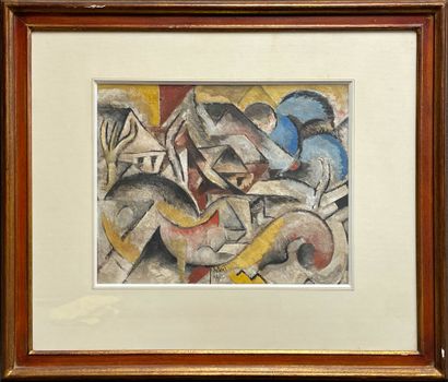 Robert MARC (1943-1993) 
Cubist landscape.
Oil...