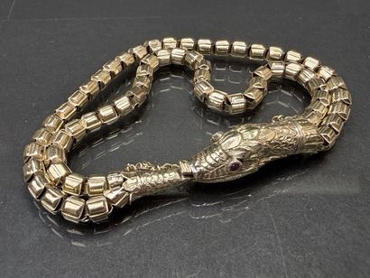Bracelet serpent en or , deux rangs de chaine...