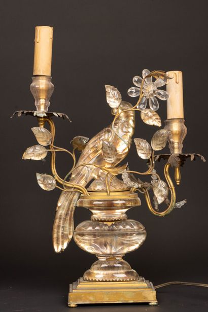Maison BAGUES attributed to.
Pair of brass...
