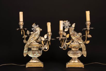 Maison BAGUES attributed to.
Pair of brass...