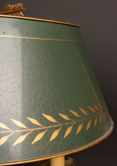 Large three-light bronze hot-water bottle...