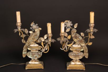 Maison BAGUES attributed to.
Pair of brass...