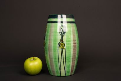 ACCOLAY. 
Vase en céramique émaillée à décor...