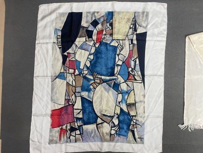 Deux foulards en soie dont un Fernand Léger
90...