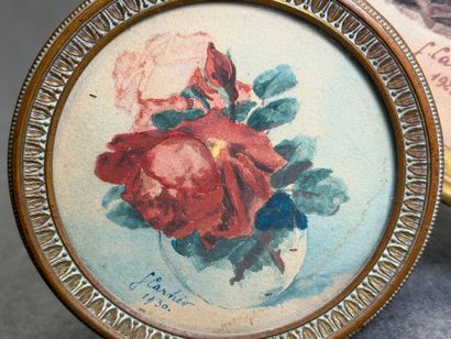 Trois petites aquarelles des années 30 en...