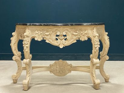 Console en bois sculpté, plateau en bois...