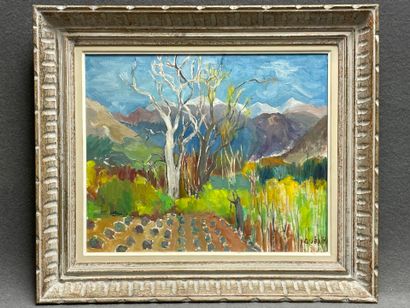 QUENEE ( XX°)
Paysage de campagne. 
huile...