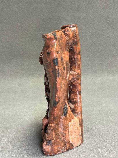 Vase double en soap stone sculpté. Chine...