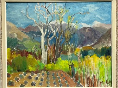 QUENEE ( XX°)
Paysage de campagne. 
huile...
