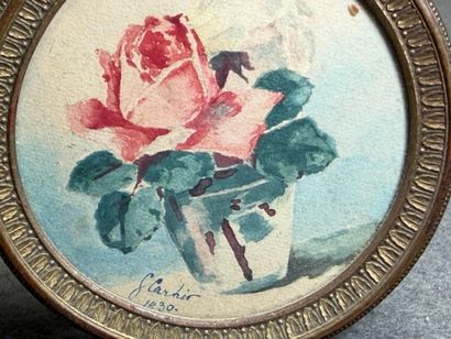 Trois petites aquarelles des années 30 en...
