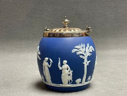 WEDGWOOD Seau à biscuit en biscuit bleu et...