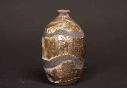 Vase et deux coupes en grès de Puisaye modernes....