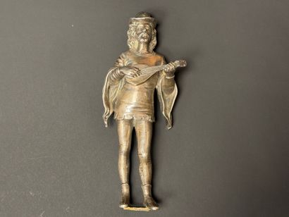 Troubadour 
Epreuve en bronze argenté. Manque...