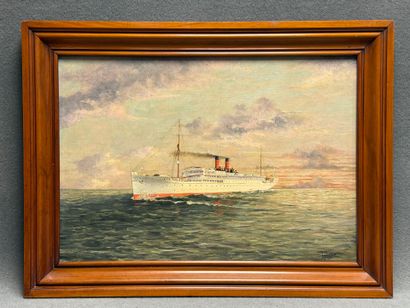 L. DUCAU ( XIX- XX°) Paquebot
huile sur toile...