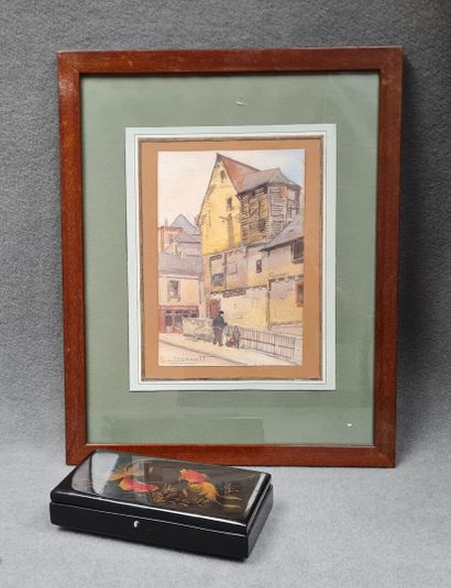 G. SENAULT
Rue de village.
Aquarelle signée...