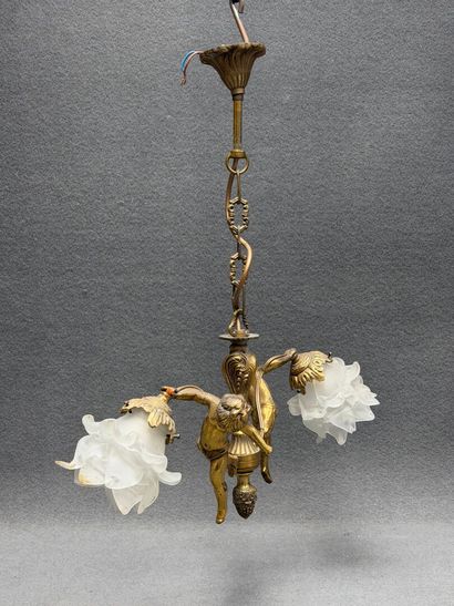 Lustre en bronze aux angelots 1900
H. :55...