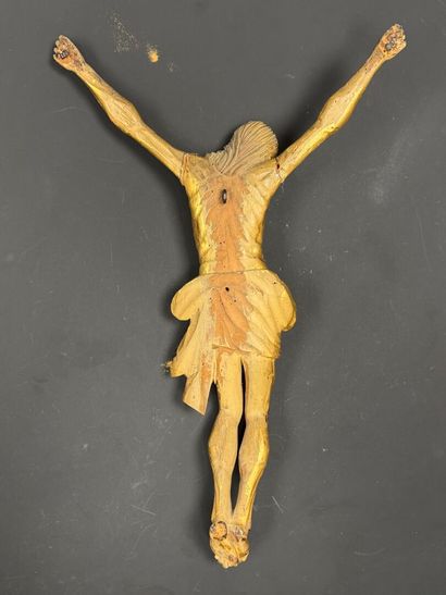 Christ en passion, en bois sculpté à patine...