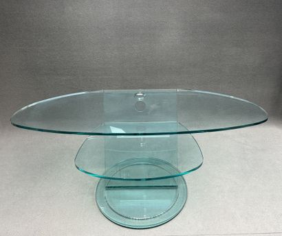 Support de télévision pivotant en verre.
avec...