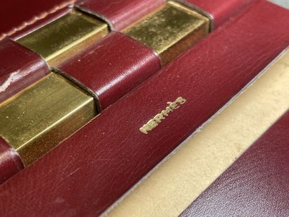 HERMÈS Paris. 
Bloc-notes en box bordeaux...
