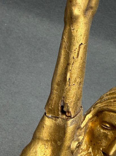 Christ en passion, en bois sculpté à patine...
