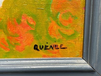 QUENEE ( XX°)
Nature morte au bouquet et...