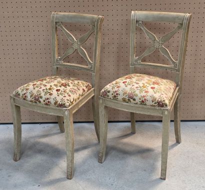 Paire de chaises de style Directoire laquées
H:...