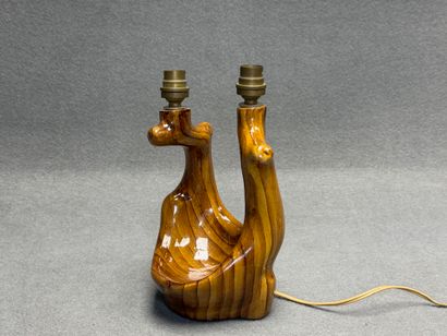 VALLAURIS Pied de lampe à deux lumières à...