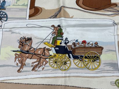 HERMES Paris.
Carré en twill de soie imprimé...