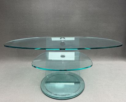 Support de télévision pivotant en verre.
avec...