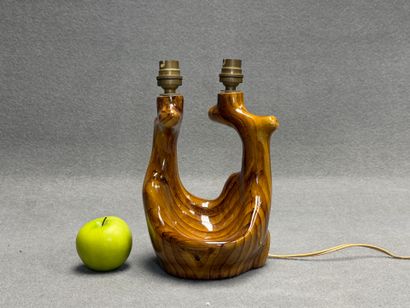 VALLAURIS Pied de lampe à deux lumières à...
