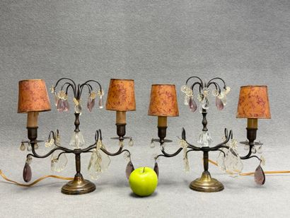 Paire de girandoles à deux lumières
H: 29...