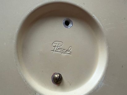 PERZEL: Lampe en laiton et vasque en verre...