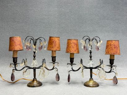 Paire de girandoles à deux lumières
H: 29...